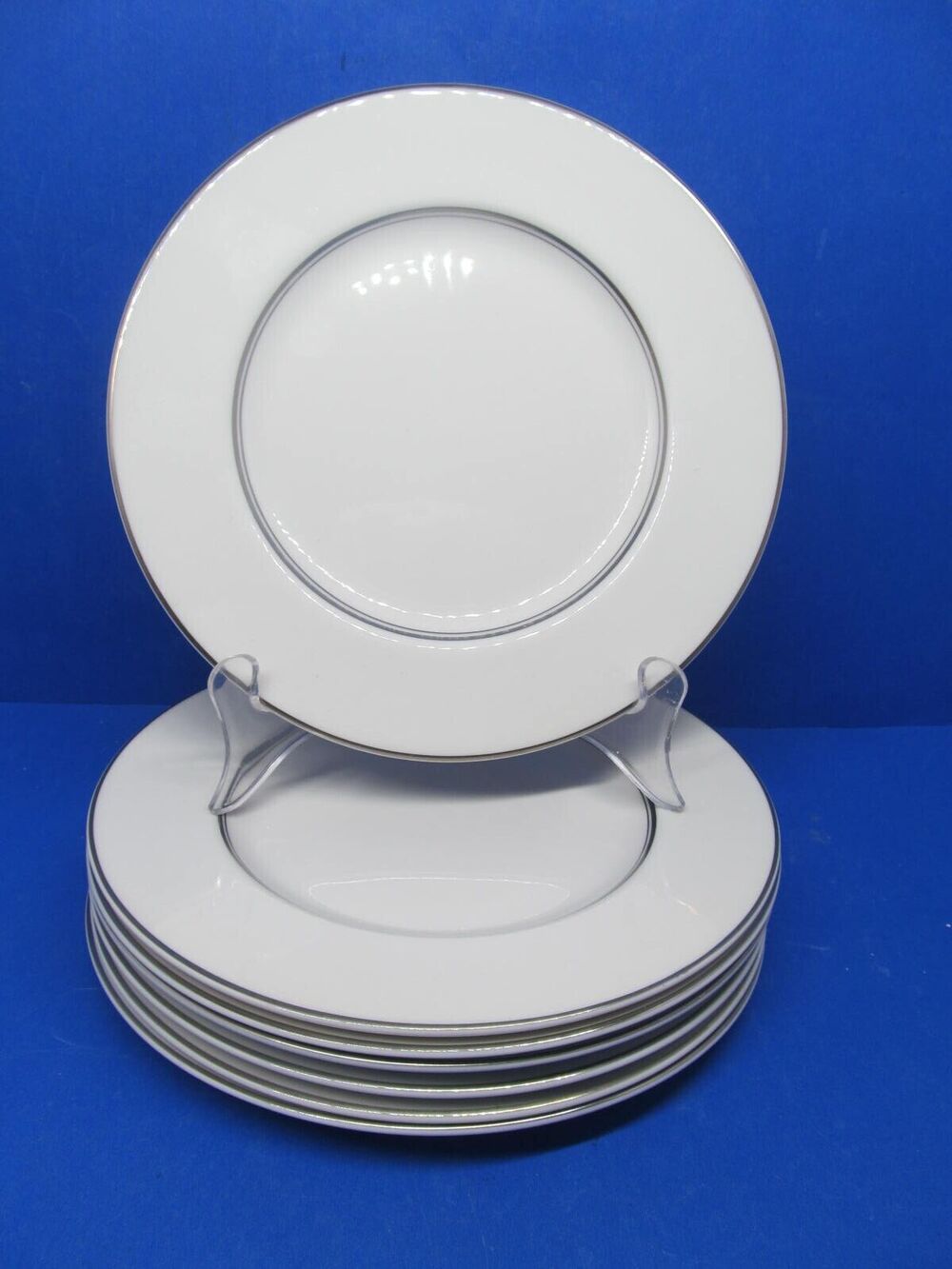 Royal Doulton Argenta English Translucent China Set Of 7 White Salad Plates EUC